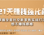 21天赚钱强化营，掌握全套社交新零售实战打法，赚回N倍学员-遨游资源库
