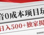 短视频变现套路剖析，抖音0成本赚钱项目玩法，日入500+独家揭秘（共2节视频）-遨游资源库