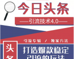 今日头条引流技术4.0，微头条实战细节，微头条引流核心技巧分析，快速发布引流玩法-遨游资源库