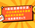 0基础直播带货课：小白也能低成本搭建疯狂卖货直播间：1场直播带货6万-遨游资源库