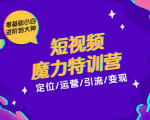 零基础小白进阶到大神《短视频魔力特训营》定位-运营-引流-变现-遨游资源库