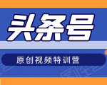 头条号原创视频特训营:一对一带你玩转短视频,新号10天日收益破252元-遨游资源库