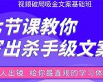 张根视频破局吸金文案班：节节课教你写出杀手级文案(附67页文案训练手册)-遨游资源库