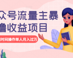 公众号流量主暴利撸收益项目,空闲时间操作单人月入过万-遨游资源库