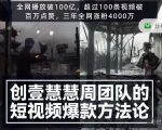 创壹慧慧周短视频爆款方法论，让你快速入门、少走弯路、节省试错成本-遨游资源库