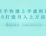 2022年虚拟项目实战指南，新手从0打造月入上万店铺-遨游资源库
