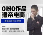 猴帝电商直播起号课,零粉零作品开播底层逻辑,直播五天打爆广场流量-遨游资源库