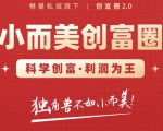 肖厂长创富圈2.0之【小而美创富圈】,108招科学创富底层逻辑，让你少采坑涨利润-遨游资源库