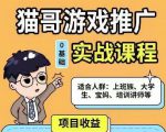 猫哥·游戏推广实战课程，单视频收益达6位数，从0到1成为优质游戏达人-遨游资源库