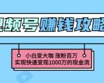 玩转微信视频号赚钱：小白变大咖涨粉百万实现快速变现1000万的现金流-遨游资源库