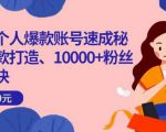 小红书个人爆款账号速成秘籍，爆款打造、10000+粉丝引流秘诀-遨游资源库