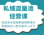 16堂私域流量池经营课:低成本实现指数级销售增长,零基础没人脉也能月入过万-遨游资源库