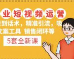 5套·美业短视频运营课从场景到话术·精准引流·吸金文案工具·销售闭环等-遨游资源库