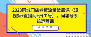 2023同城门店老板流量破局课（短视频+直播间+员工号），同城号系统运营课-遨游资源库