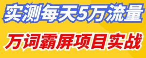 百度万词霸屏实操项目引流课，30天霸屏10万关键词-遨游资源库