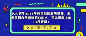 久久疯牛2023年纯自然流起号课程，老杨是把自然流玩明白的人，可以闭眼上车（3月更新）-遨游资源库