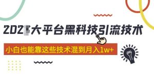 大平台黑科技引流技术,小白也能靠这些技术混到月入1w+(2022年的课程)-遨游资源库