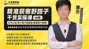 杨光·精准获客野路子,黑科技快速获取精准客户,这也许是全网最低的获客方法了-遨游资源库