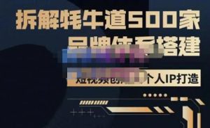 牛牛·500家餐饮品牌搭建&短视频深度解析，拆解牦牛道500家品牌体系搭建-遨游资源库