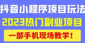 抖音小程序9.0新技巧，2023热门副业项目，动动手指轻松变现-遨游资源库