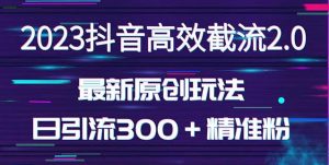 日引300＋创业粉，独家抖音高效截流2.0玩法（价值1280）-遨游资源库