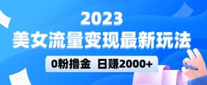 2023美女流量变现最新玩法，0粉撸金，日赚2000+，实测日引流300+-遨游资源库