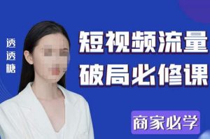 2023最新透糖短视频流量破局必修课——商家必学-遨游资源库