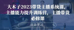 大木子2023带货主播系统课，主播能力提升训练营，主播带货必修课-遨游资源库