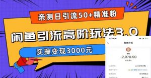 亲测日引50+精准粉，闲鱼引流高阶玩法3.0，实操变现3000元【揭秘】-遨游资源库