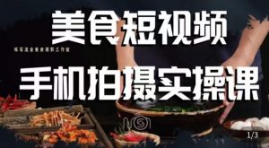 烁石·美食视频手机拍摄实操课,美食摄影理论、手机拍摄相关设置、剪辑调色、布光原理等内容-遨游资源库