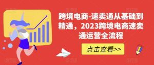 跨境电商-速卖通从基础到精通，2023跨境电商速卖通运营全流程-遨游资源库