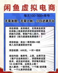 外边收费600多的闲鱼新玩法虚似电商之拼多多助力项目，单号100-300元-遨游资源库