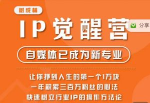 树成林·IP觉醒营,快速树立行业IP的操作方法论,让你赚到人生的第一个1万块(更新)-遨游资源库