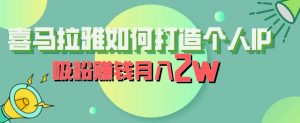 喜马拉雅如何打造个人IP，吸粉赚钱月入2W【揭秘】-遨游资源库
