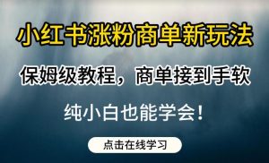 小红书涨粉商单新玩法,保姆级教程,商单接到手软,纯小白也能学会【揭秘】-遨游资源库