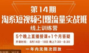 南掌柜·淘系短视频引爆流量实战班，​短视频是一个没有天花板的流量入口-遨游资源库