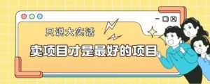 卖项目才是最好的项目一单3000+【揭秘】-遨游资源库