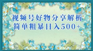 视频号好物分享解析，简单粗暴可以批量方大的项目【揭秘】-遨游资源库
