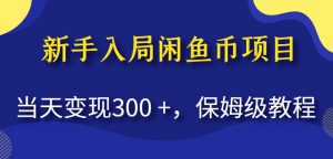 新手入局闲鱼币项目，当天变现300+，保姆级教程【揭秘】-遨游资源库