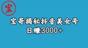 宝哥揭秘抖音美女号玩法，日赚3000+【揭秘】-遨游资源库