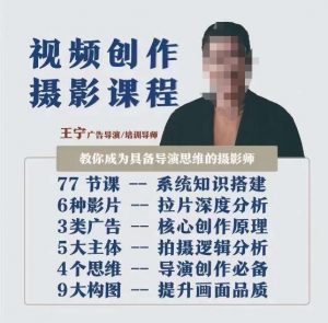 视频创作摄影课程,教你成为具备导演思维的摄影师(导演思维+拍摄技巧+拉片解析+职业发展建议)-遨游资源库