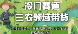冷门赛道三农领域带货，视频拍摄简单，转化高带货强，农村必做！【揭秘】-遨游资源库