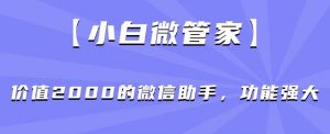 【小白微管家】价值2000的微信助手,功能强大-遨游资源库