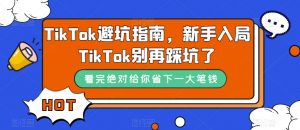 TikTok避坑指南，新手入局TikTok别再踩坑了-遨游资源库