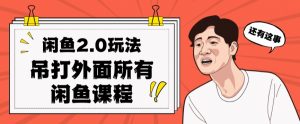 闲鱼2.0玩法单号每天日入2000，吊打市面所有课程-遨游资源库