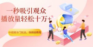 中视频冷门玩法，一秒吸引观众，播放量轻松十万+，保姆级教程【揭秘】-遨游资源库