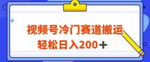 视频号最新冷门赛道搬运玩法，轻松日入200+【揭秘】-遨游资源库