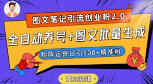 爱豆新媒：全自动养号+图文批量生成，日引500+创业粉（抖音小红书图文笔记2.0）-遨游资源库
