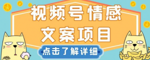 视频号情感文案项目，简单操作，新手小白轻松上手日入200+【揭秘】-遨游资源库