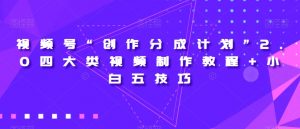 视频号“创作分成计划”2.0四大类视频制作教程+小白五技巧【揭秘】-遨游资源库